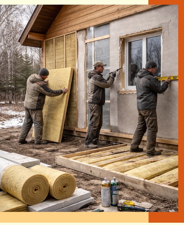 Утепление дачного дома в Казани от 5043 руб/м2 — недорого | ТепломастерКзн