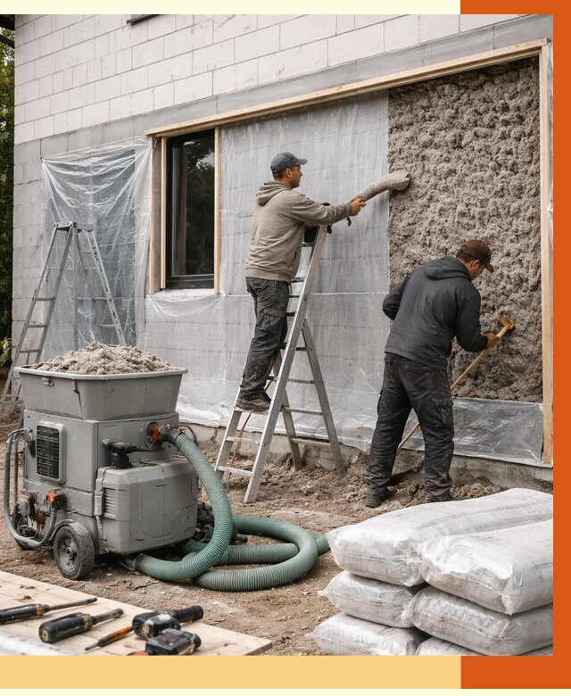 Утепление дома из газобетона эковатой в Казани от 4778 руб./м2 | ТепломастерКзн
