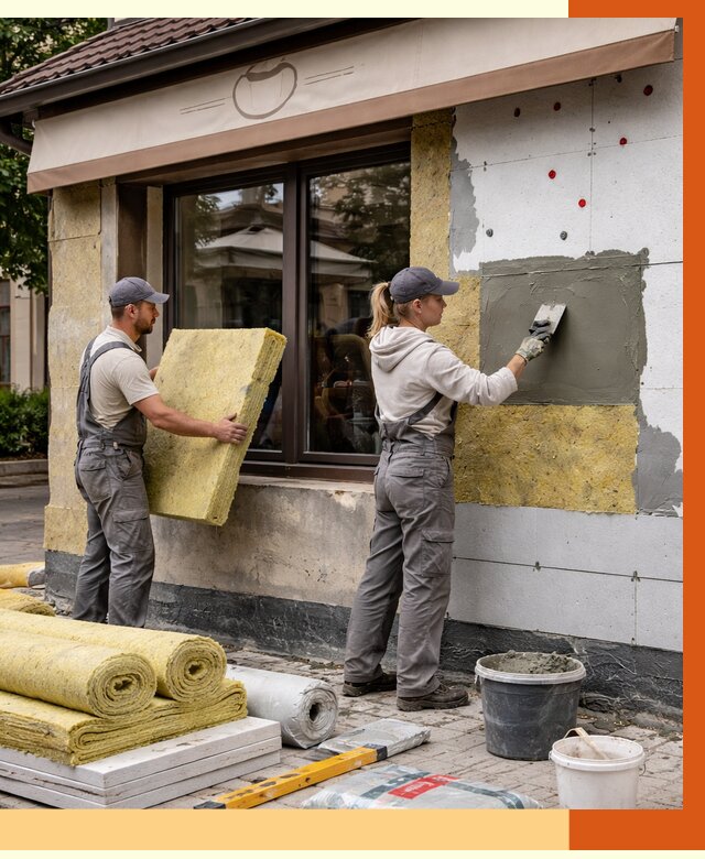 Утепление кафе в Казани от 4459 руб/м2 — комплексно под ключ | ТепломастерКзн